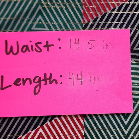 Lularoe Womens Size M Maxi Skirt Red Green Gold Geometric Triangle Print - Picture 5 of 6